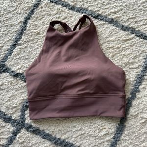 Lululemon Energy High-Neck Longline Tough Bra. Color: Dark Oxide. Size: 4